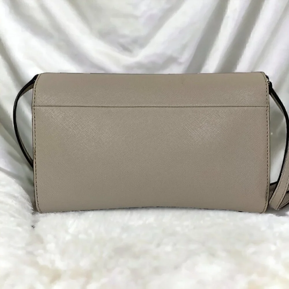 Kate Spade Cedar St. Cali Convertible Clutch Crossbody Beige Leather